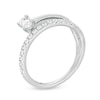 1/2 CT. T.W. Oval Diamond Wrap Ring in 10K White Gold