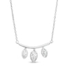 Thumbnail Image 0 of 1/5 CT. T.W. Marquise Diamond Three Stone Curved Bar Necklace in 10K White Gold