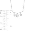 Thumbnail Image 2 of 1/5 CT. T.W. Marquise Diamond Three Stone Curved Bar Necklace in 10K White Gold