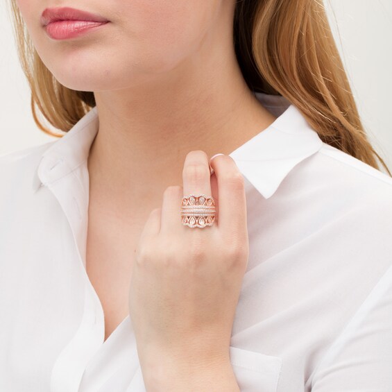 1 CT. T.W. Diamond Ornate Scallop Chevron Ring in 10K Rose Gold 1 CT. T.W. Diamond Ornate Scallop Chevron Ring in 10K Rose Gold