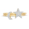 Thumbnail Image 4 of 1/15 CT. T.W. Diamond Crescent Moon and Star Stackable Ring in 10K Gold