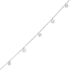 Thumbnail Image 1 of 1/20 CT. T.W. Diamond Alternating Star Charm Bracelet in 10K White Gold - 7.5"