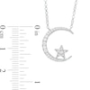 Thumbnail Image 2 of 1/5 CT. T.W. Diamond Crescent Moon and Star Necklace in Sterling Silver