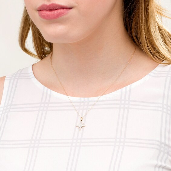 1/10 CT. T.w. Composite Diamond North Star Pendant in 10K Gold