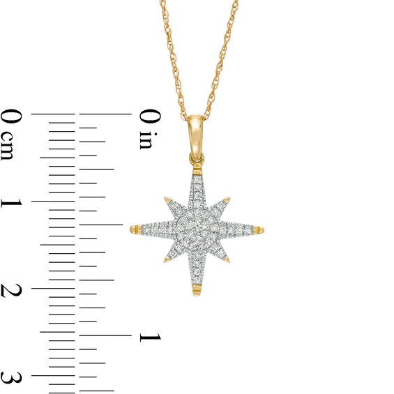 1/10 CT. T.w. Composite Diamond North Star Pendant in 10K Gold