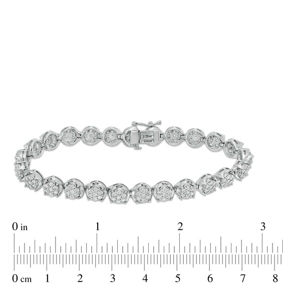 3 CT. T.w. Composite Diamond Line Bracelet in 10K White Gold