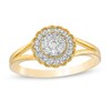 Thumbnail Image 1 of 1/4 CT.T.W. Diamond Scallop Frame Vintage-Style Split Shank Ring in 10K Gold
