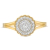 Thumbnail Image 4 of 1/4 CT.T.W. Diamond Scallop Frame Vintage-Style Split Shank Ring in 10K Gold