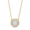 Thumbnail Image 1 of 1/3 CT. T.W. Diamond Scallop Frame Vintage-Style Necklace in 10K Gold