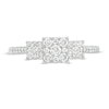 Thumbnail Image 4 of 1/2 CT. T.W Composite Diamond Square Frame Three Stone Ring in 10K White Gold