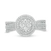 Thumbnail Image 4 of 1/2 CT. T.W. Composite Diamond Double Frame Multi-Row Ring in 10K White Gold