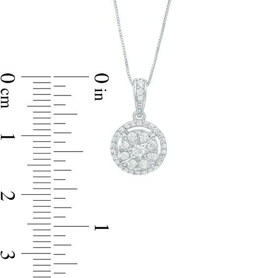 1/4 CT. T.w. Multi-Diamond Frame Pendant in 10K White Gold