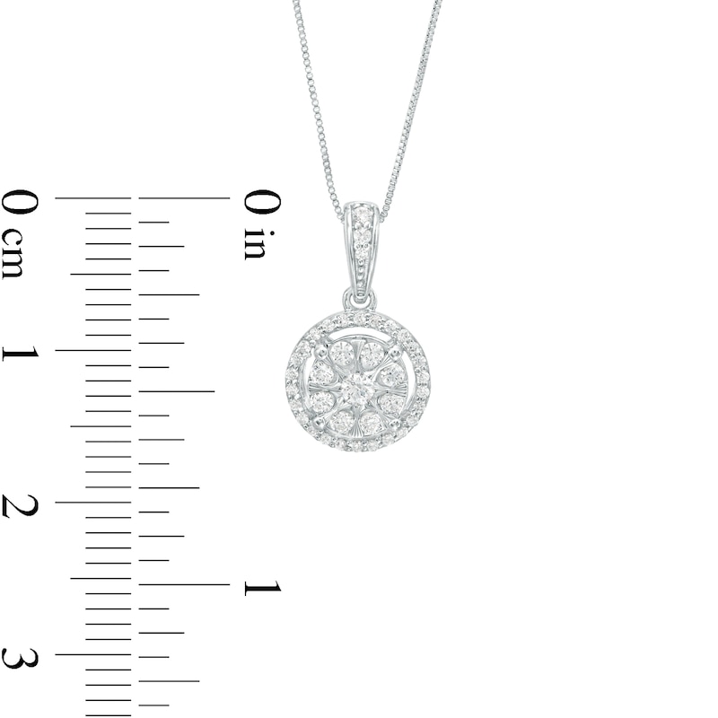 Main Image 3 of 1/4 CT. T.W. Multi-Diamond Frame Pendant in 10K White Gold