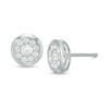 Thumbnail Image 1 of 1/2 CT. T.W. Diamond Frame Bezel-Set Stud Earrings in 10K White Gold