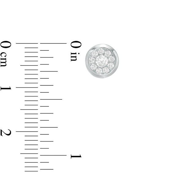 1/2 CT. T.w. Diamond Frame Bezel-Set Stud Earrings in 10K White Gold