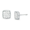 Thumbnail Image 1 of 1/2 CT. T.W. Composite Diamond Cushion Frame Stud Earrings in 10K White Gold