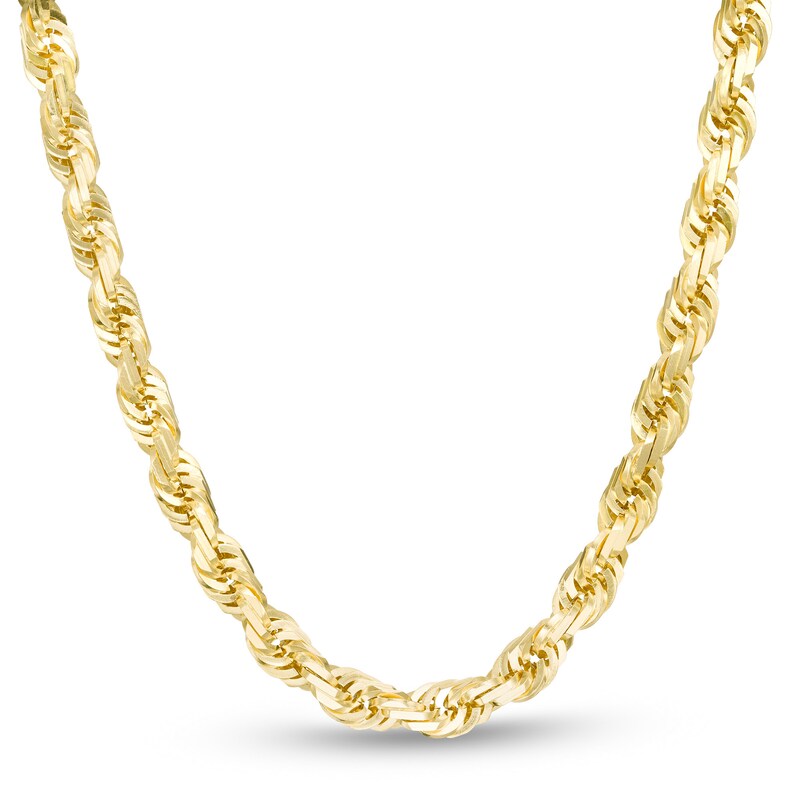 Main Image 1 of 7.0mm Rope Chain Necklace in 10K Gold - 24"