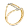 Thumbnail Image 2 of 1/10 CT. T.W. Diamond Double Arrow Split Shank Ring in 10K Gold