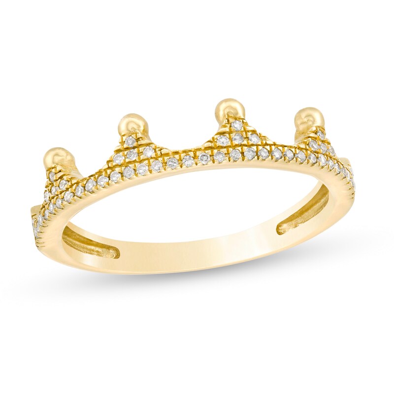 Main Image 1 of 1/10 CT. T.W. Diamond Crown Ring in 10K Gold