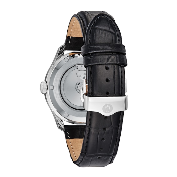 Men's Bulova Wilton Automatic Strap Watch with Blue Dial (Model: 96C142)