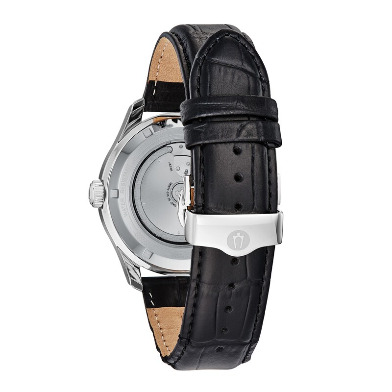 Main Image 3 of Men's Bulova Wilton Automatic Strap Watch with Blue Dial (Model: 96C142)