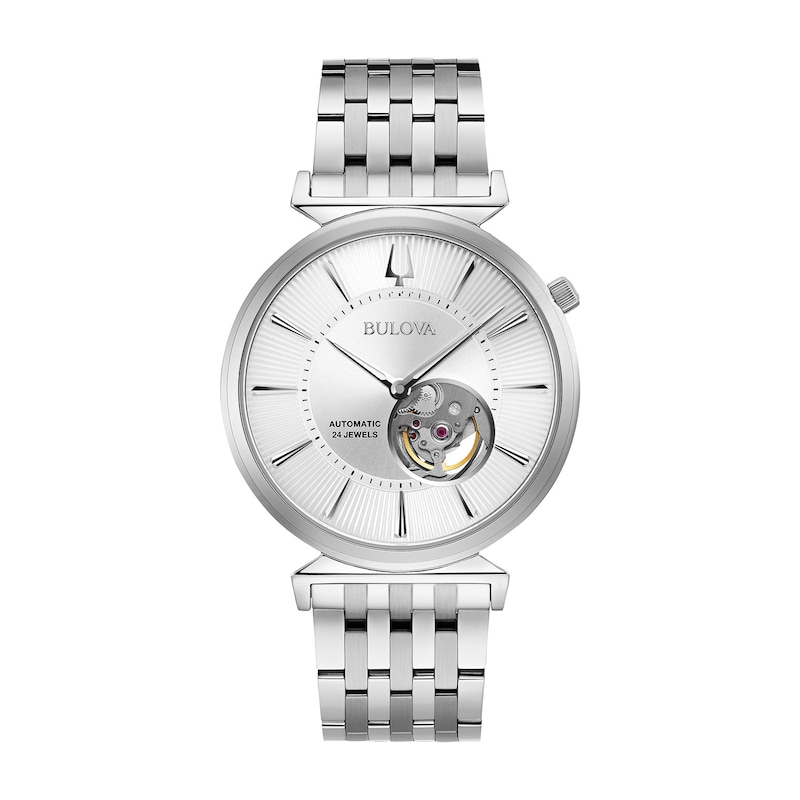 Main Image 1 of Men's Bulova Regatta Automatic Watch with Silver-Tone Skeleton Dial (Model: 96A235)
