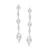 Thumbnail Image 1 of 3/8 CT. T.W. Diamond Flame Drop Earrings in Sterling Silver