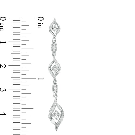 3/8 CT. T.w. Diamond Flame Drop Earrings in Sterling Silver