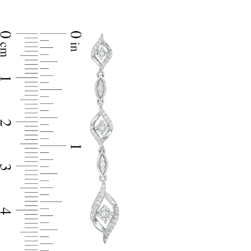 3/8 CT. T.W. Diamond Flame Drop Earrings in Sterling Silver