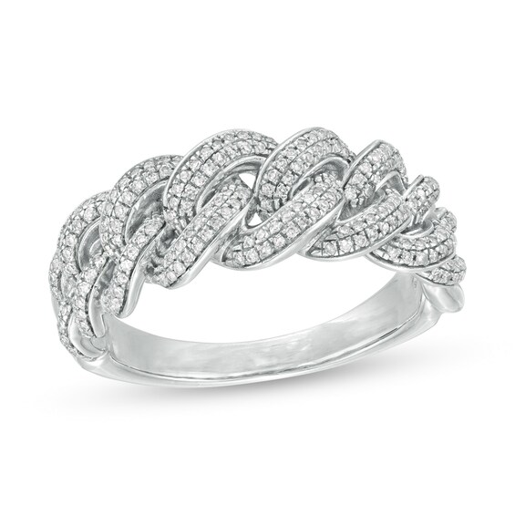 1/3 CT. T.w. Diamond Chain Link Ring in Sterling Silver