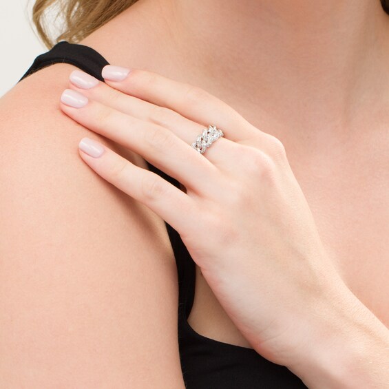 1/3 CT. T.w. Diamond Chain Link Ring in Sterling Silver