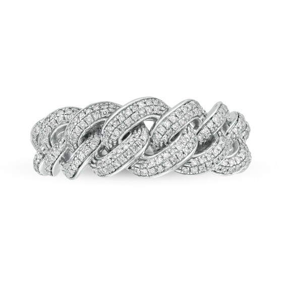1/3 CT. T.w. Diamond Chain Link Ring in Sterling Silver