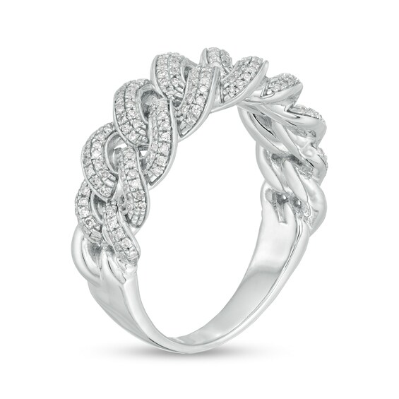 1/3 CT. T.w. Diamond Chain Link Ring in Sterling Silver