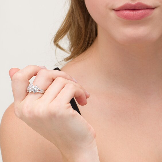 2 CT. T.w. Composite Diamond Pyramid Ring in 10K White Gold