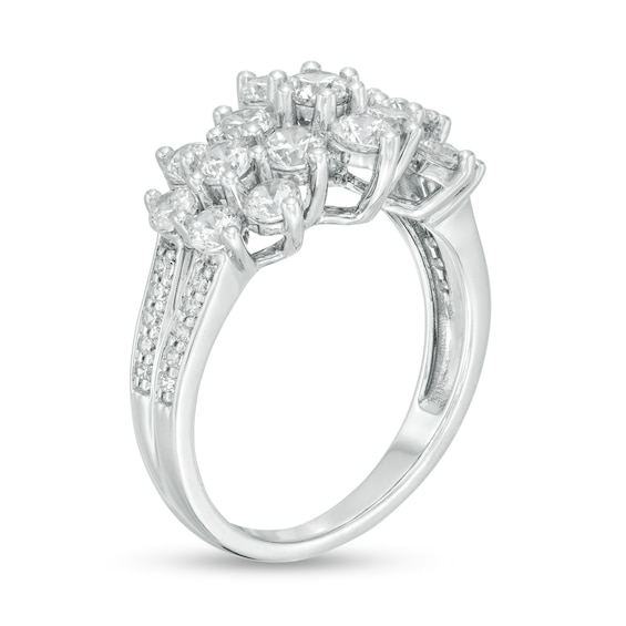 2 CT. T.w. Composite Diamond Pyramid Ring in 10K White Gold