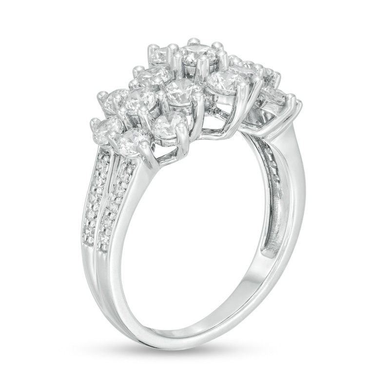 Main Image 3 of 2 CT. T.W. Composite Diamond Pyramid Ring in 10K White Gold