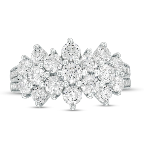 2 CT. T.w. Composite Diamond Pyramid Ring in 10K White Gold