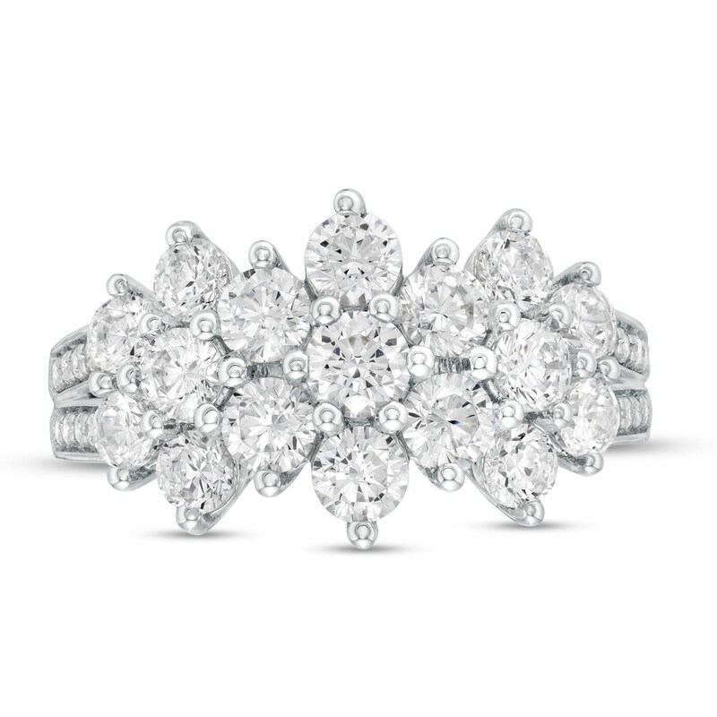 Main Image 4 of 2 CT. T.W. Composite Diamond Pyramid Ring in 10K White Gold