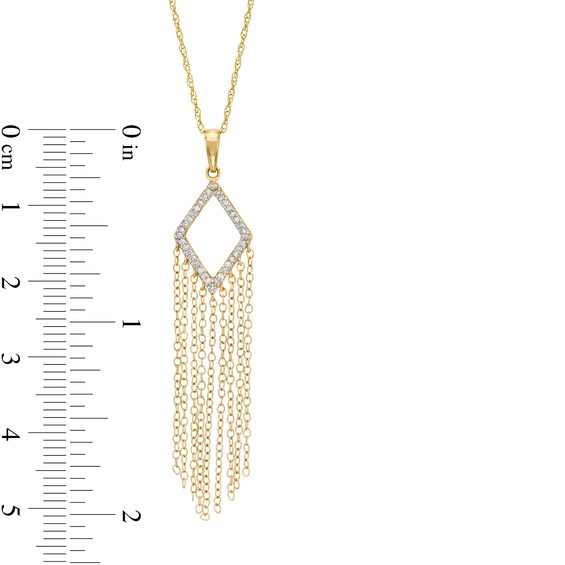 1/15 CT. T.w. Diamond Kite-Shaped Chandelier Pendant in 10K Gold