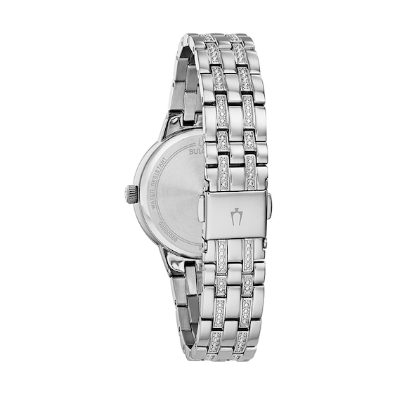 Ladies' Bulova Crystal Accent Watch with Blue Dial (Model: 96L276)