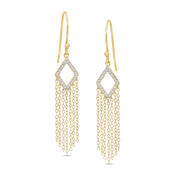 1/8 CT. T.w. Diamond Kite-Shaped Chandelier Drop Earrings in 10K Gold