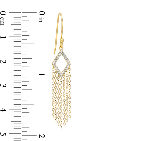 1/8 CT. T.w. Diamond Kite-Shaped Chandelier Drop Earrings in 10K Gold