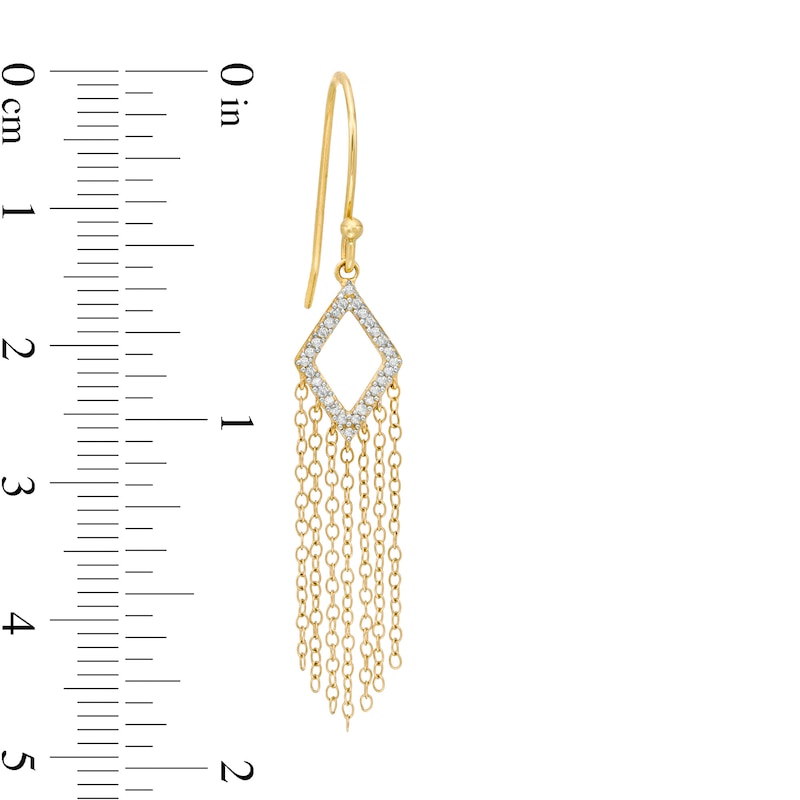 1/8 CT. T.W. Diamond Kite-Shaped Chandelier Drop Earrings in 10K Gold