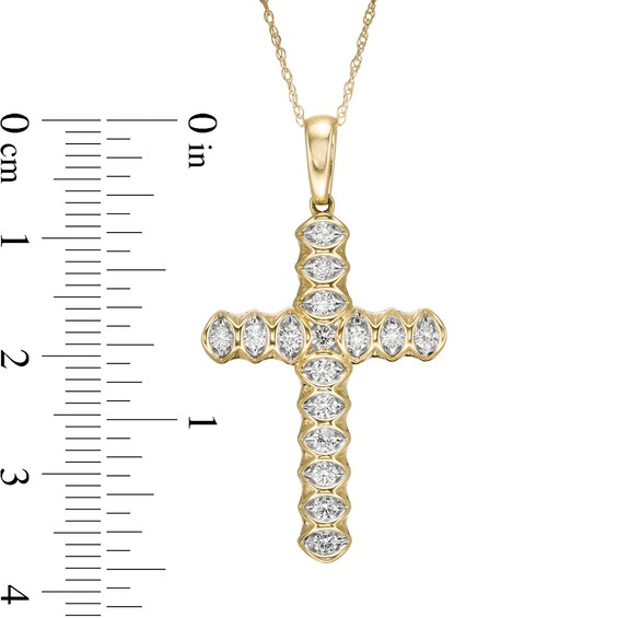 1/2 CT. T.w. Diamond Cross Pendant in 10K Gold