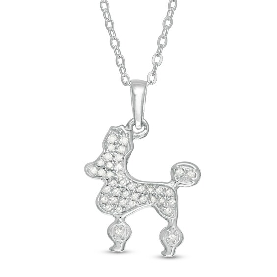 1/8 CT. T.w. Diamond Poodle Pendant in Sterling Silver