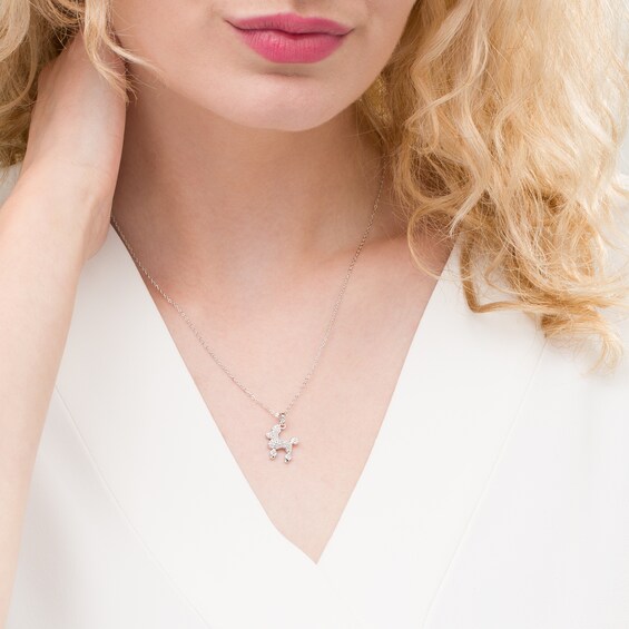 1/8 CT. T.w. Diamond Poodle Pendant in Sterling Silver