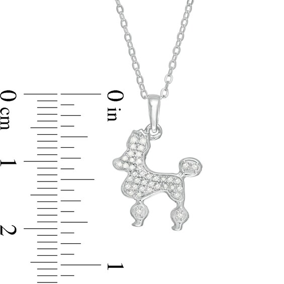 1/8 CT. T.w. Diamond Poodle Pendant in Sterling Silver