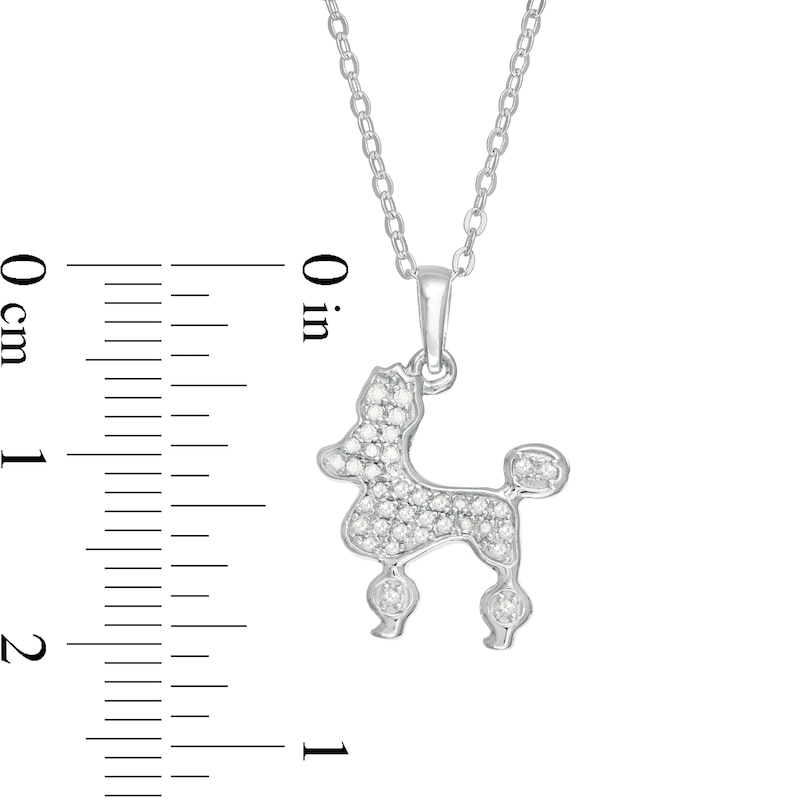 Main Image 3 of 1/8 CT. T.W. Diamond Poodle Pendant in Sterling Silver