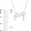 Thumbnail Image 3 of 1/6 CT. T.W. Diamond "faith" and Cross Charm Necklace in Sterling Silver and 10K Gold
