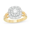 Thumbnail Image 0 of 1-1/5 CT. T.W. Diamond Double Cushion Frame Collar Engagement Ring in 14K Gold